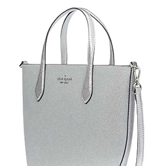 Kate Spade New York Handbags - NEW Kate Spade New York Glimmer Satchel Crossbody Bag Silver Elegant Glamorous